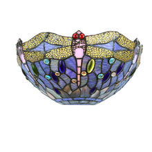 Load image into Gallery viewer, RADIANCE goods Dragonfly Tiffany-Style 1 Light Wall Sconce 12&quot; Wide
