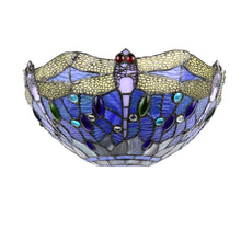 Load image into Gallery viewer, RADIANCE goods Dragonfly Tiffany-Style 1 Light Wall Sconce 12&quot; Wide
