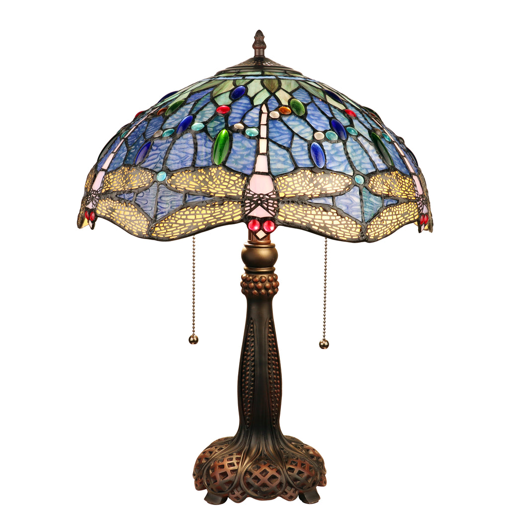 RADIANCE goods Dragonfly-Style Dark Bronze 2 Light Table Lamp 16