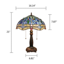 Load image into Gallery viewer, RADIANCE goods Dragonfly-Style Dark Bronze 2 Light Table Lamp 16&quot; Wide
