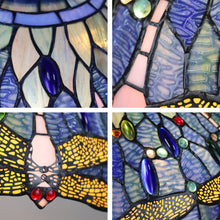 Load image into Gallery viewer, RADIANCE goods Dragonfly Tiffany-Style Dark Bronze 2 OR 3 Light Ceiling Pendant 18&quot; Wide
