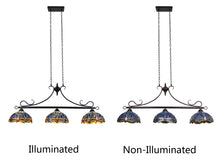 Load image into Gallery viewer, RADIANCE goods Dragonfly Tiffany-Style 3 Light Island Pendant 25&quot; Wide
