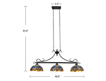 Load image into Gallery viewer, RADIANCE goods Dragonfly Tiffany-Style 3 Light Island Pendant 25&quot; Wide
