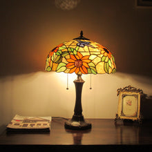 Load image into Gallery viewer, RADIANCE goods Tiffany-Style 2 Light Floral Table Lamp 16&quot; Wide
