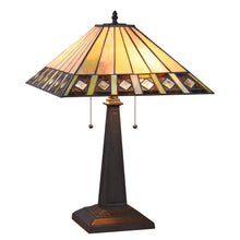 Load image into Gallery viewer, RADIANCE goods Tiffany-Style 2 Light Mission Table Lamp 16&quot; Shade
