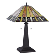 Load image into Gallery viewer, RADIANCE goods Tiffany-Style 2 Light Mission Table Lamp 16&quot; Shade
