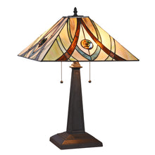 Load image into Gallery viewer, RADIANCE goods Tiffany-Style 2 Light Mission Table Lamp 16&quot; Shade
