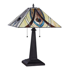 Load image into Gallery viewer, RADIANCE goods Tiffany-Style 2 Light Mission Table Lamp 16&quot; Shade
