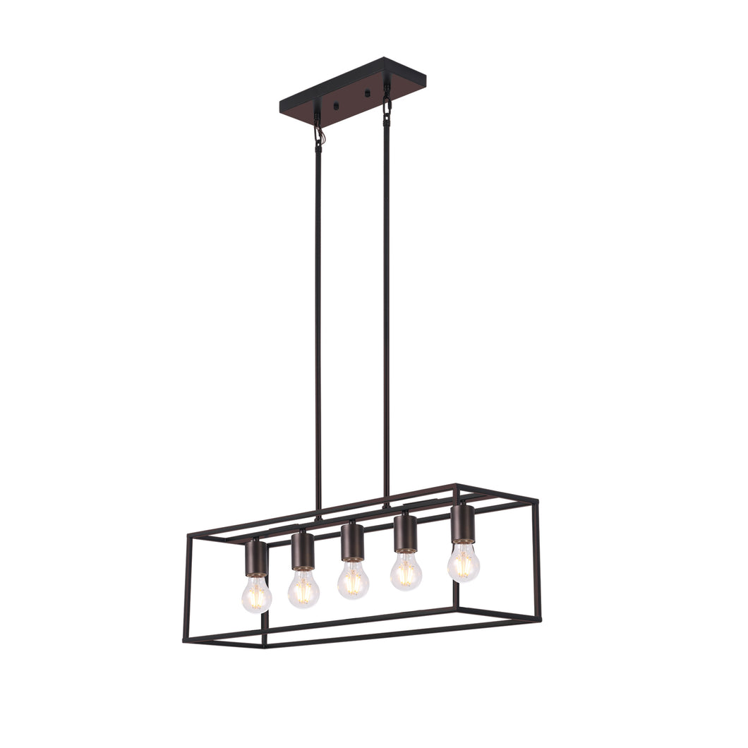 RADIANCE goods Industrial 5 Light Oil Rubbed Bronze Island Pendant 33