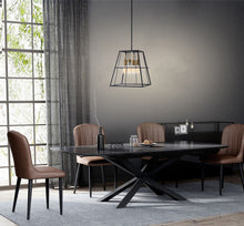 Load image into Gallery viewer, RADIANCE goods Industrial 4 Light Matt Black/Gold Trapezoid Ceiling Pendant 15&quot; Wide

