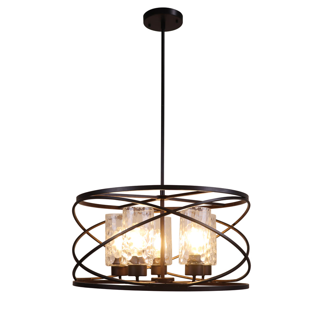 RADIANCE goods Industrial-Style Oil Rubbed Bronze 5 Light Large Pendant 23