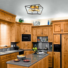 Load image into Gallery viewer, RADIANCE goods Farmhouse-Style Two-Toned 4 Light Ceiling Flush Fixture 18&quot; Wide
