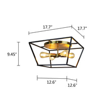 Load image into Gallery viewer, RADIANCE goods Farmhouse-Style Two-Toned 4 Light Ceiling Flush Fixture 18&quot; Wide
