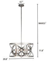 Load image into Gallery viewer, RADIANCE goods Farmhouse 5 Light Distressed Antique Silver Finish Ceiling Pendant 21&quot; Wide
