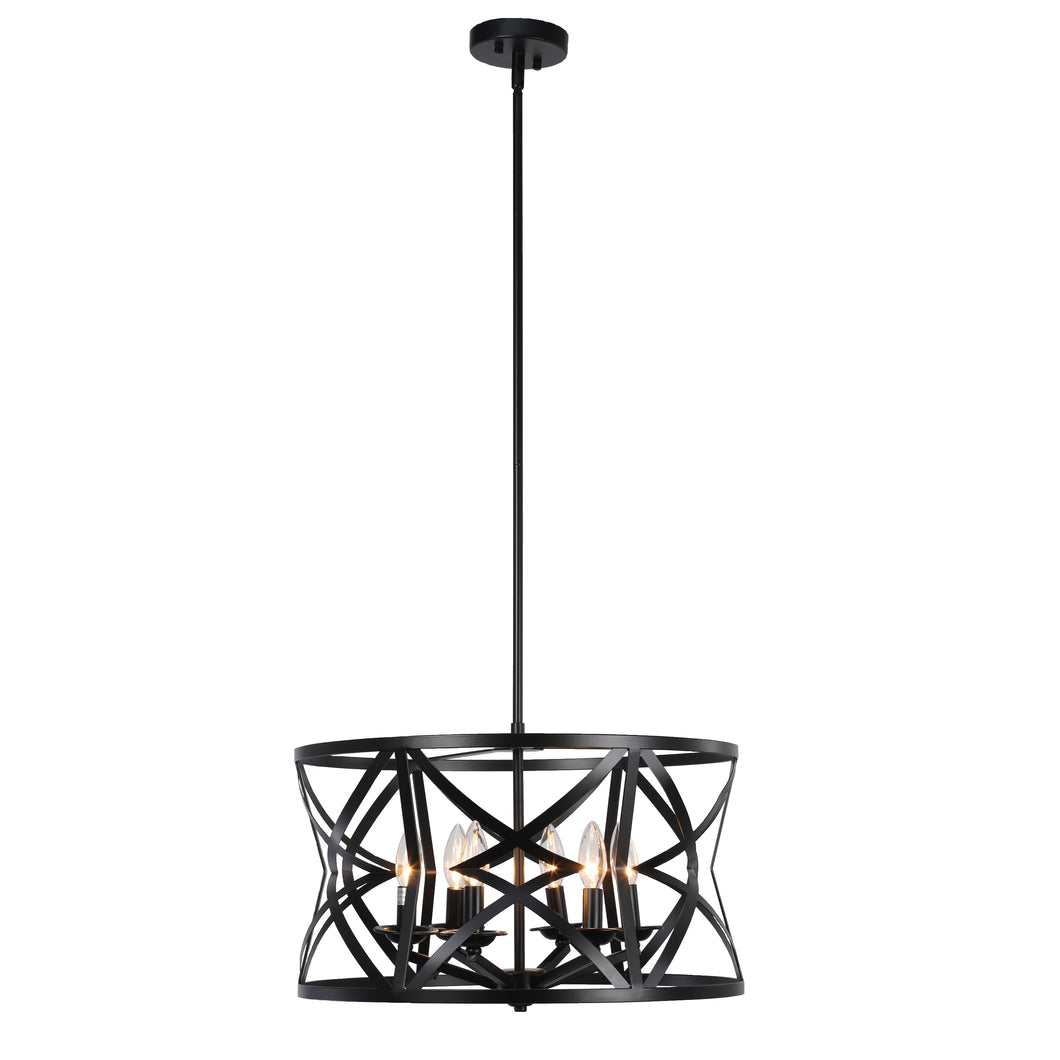 RADIANCE goods Farmhouse 5 Light Matt Black Finish Ceiling Pendant 21