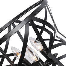 Load image into Gallery viewer, RADIANCE goods Farmhouse 5 Light Matt Black Finish Ceiling Pendant 21&quot; Wide
