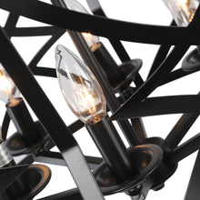 Load image into Gallery viewer, RADIANCE goods Farmhouse 5 Light Matt Black Finish Ceiling Pendant 21&quot; Wide

