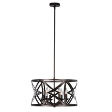 Load image into Gallery viewer, RADIANCE goods Farmhouse 5 Light Oil Rubbed Bronze Finish Ceiling Pendant 21&quot; Wide
