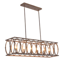 Load image into Gallery viewer, RADIANCE goods Farmhouse 6 Light Antique Wood Finish Ceiling Pendant 48&quot; Wide
