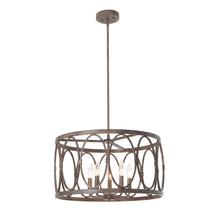 Load image into Gallery viewer, RADIANCE goods Farmhouse 5 Light Antique Wood Finish Ceiling Pendant 21&quot; Wide

