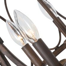 Load image into Gallery viewer, RADIANCE goods Farmhouse 5 Light Antique Wood Finish Ceiling Pendant 21&quot; Wide
