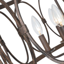 Load image into Gallery viewer, RADIANCE goods Farmhouse 5 Light Antique Wood Finish Ceiling Pendant 21&quot; Wide
