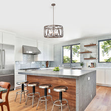 Load image into Gallery viewer, RADIANCE goods Farmhouse 5 Light Antique Wood Finish Ceiling Pendant 21&quot; Wide
