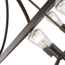 Load image into Gallery viewer, RADIANCE goods Farmhouse 5 Light Antique Wood Finish Hanging Ceiling Pendant 20&quot; Wide
