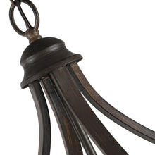 Load image into Gallery viewer, RADIANCE goods Farmhouse 5 Light Antique Wood Finish Hanging Ceiling Pendant 20&quot; Wide
