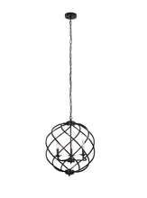Load image into Gallery viewer, RADIANCE goods Farmhouse 3 Light Matt Black Ceiling Pendant 19&quot; Wide
