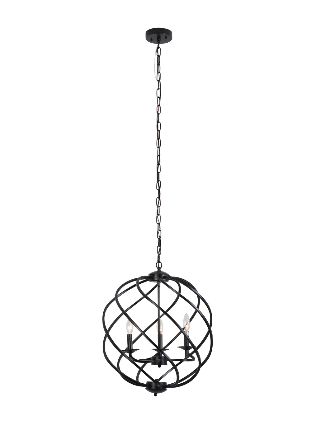 RADIANCE goods Farmhouse 3 Light Matt Black Ceiling Pendant 19