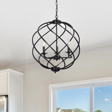Load image into Gallery viewer, RADIANCE goods Farmhouse 3 Light Matt Black Ceiling Pendant 19&quot; Wide
