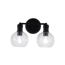 Load image into Gallery viewer, Transitional 2 Light Matt Black Vanity Bath Light 14&quot; Wide
