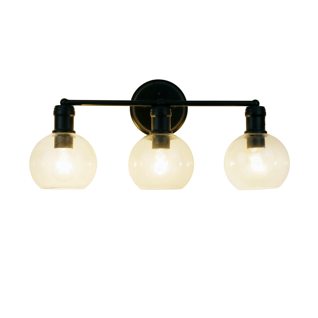 RADIANCE goods Transitional Matt Black 3 Light Vanity Bath Light  22