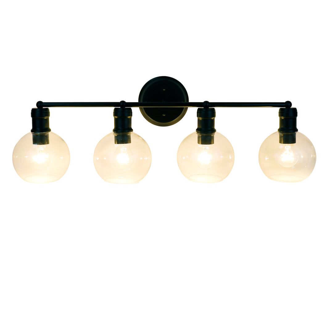 RADIANCE goods Transitional Matt Black 4 Light Black Vanity Bath Light 30