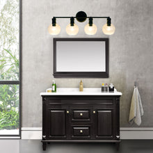 Load image into Gallery viewer, RADIANCE goods Transitional Matt Black 4 Light Black Vanity Bath Light 30&quot; Wide
