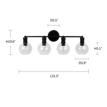 Load image into Gallery viewer, RADIANCE goods Transitional Matt Black 4 Light Black Vanity Bath Light 30&quot; Wide
