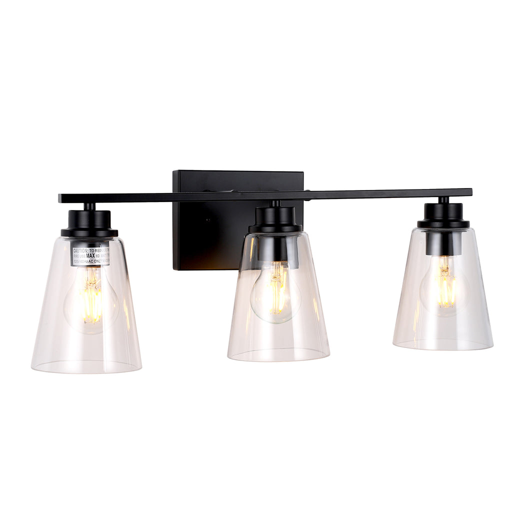 RADIANCE goods Transitional 3 Light Matt Black Vanity Bath Light 22