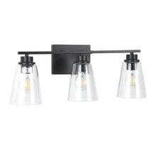 Load image into Gallery viewer, RADIANCE goods Transitional 3 Light Matt Black Vanity Bath Light 22&quot; Wide
