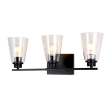 Load image into Gallery viewer, RADIANCE goods Transitional 3 Light Matt Black Vanity Bath Light 22&quot; Wide
