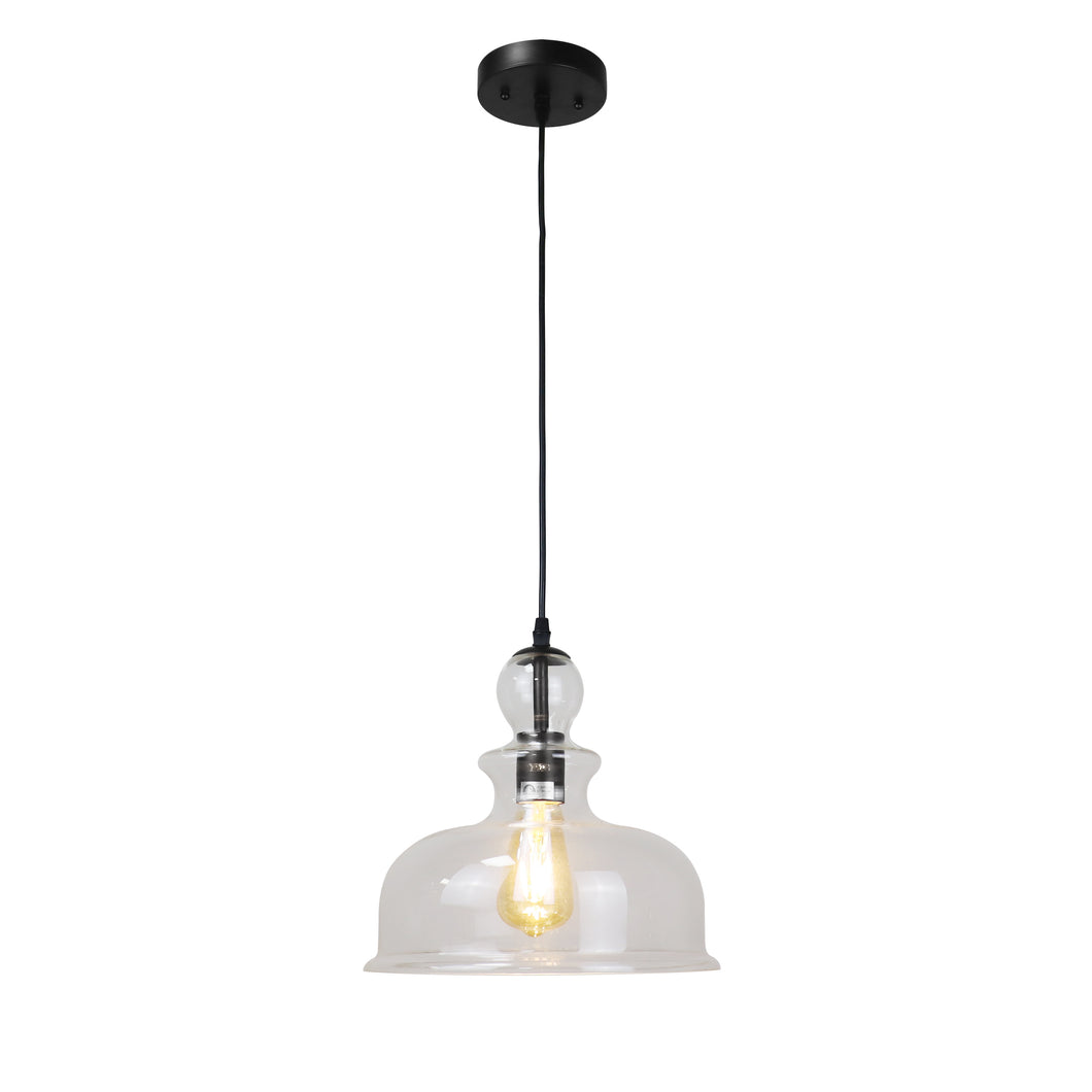 RADIANCE goods Transitional Matt Black 1 Light Ceiling Pendant 12