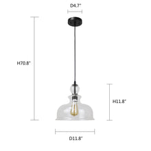 Load image into Gallery viewer, RADIANCE goods Transitional Matt Black 1 Light Ceiling Pendant 12&quot; Wide
