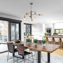 Load image into Gallery viewer, RADIANCE goods Transitional-Style Brushed Nickel 6 Light Large Pendant 23&quot; Wide
