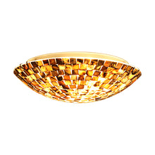 Load image into Gallery viewer, RADIANCE goods Mosaic-Style 2 Light Seashell Flush-Mount Ceiling Fixture 12&quot; Wide
