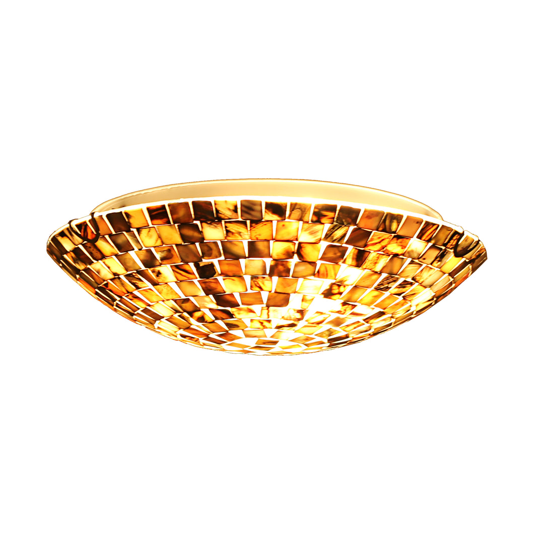 RADIANCE goods Mosaic-Style 2 Light Seashell Flush-Mount Ceiling Fixture 12