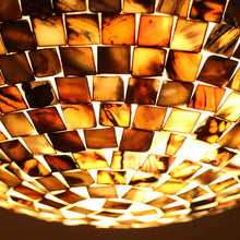 Load image into Gallery viewer, RADIANCE goods Mosaic-Style 2 Light Seashell Flush-Mount Ceiling Fixture 12&quot; Wide
