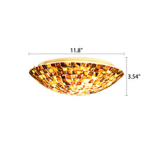 Load image into Gallery viewer, RADIANCE goods Mosaic-Style 2 Light Seashell Flush-Mount Ceiling Fixture 12&quot; Wide
