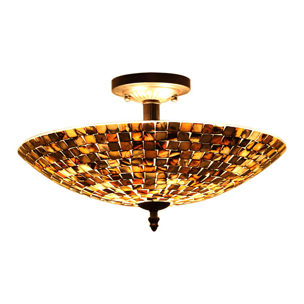 RADIANCE goods Mosaic-Style 2 Light Semi-Flush Ceiling Fixture 16