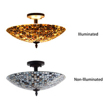 Load image into Gallery viewer, RADIANCE goods Mosaic-Style 2 Light Semi-Flush Ceiling Fixture 16&quot; Wide
