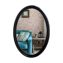 Load image into Gallery viewer, RADIANCE goods Contemporary-Style Cherry Finish Oval Wall Mirror 34&quot; Tall
